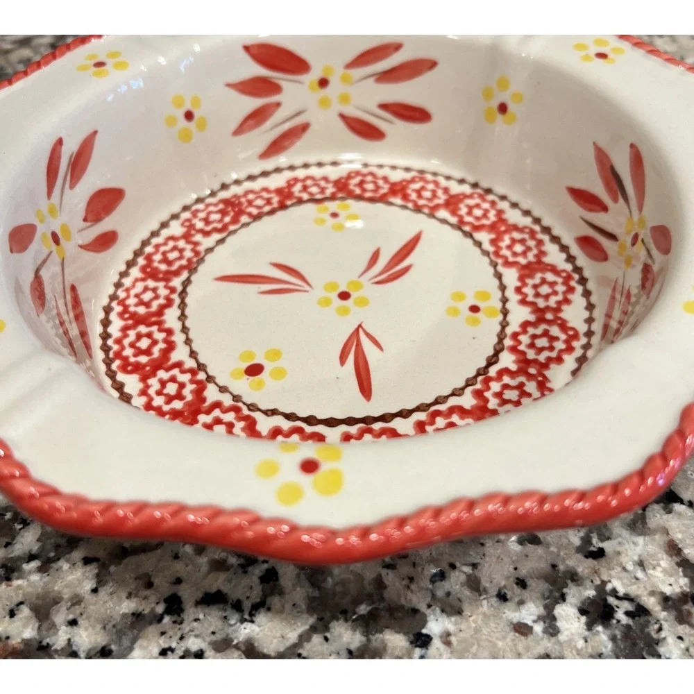 New Temp-tations Old World Red Round Baking Dish .5 qt Casserole Dish W/Rack‎ 8